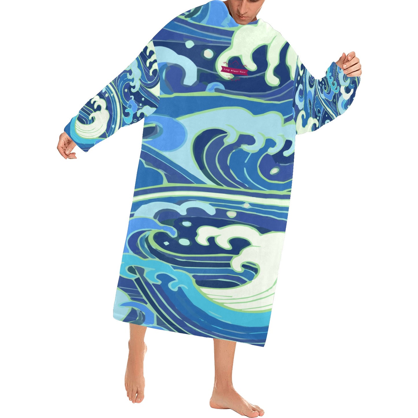 CWS Cozy Vibe Blanket Robe with Sleeves for Adults by Cozy Winter Store