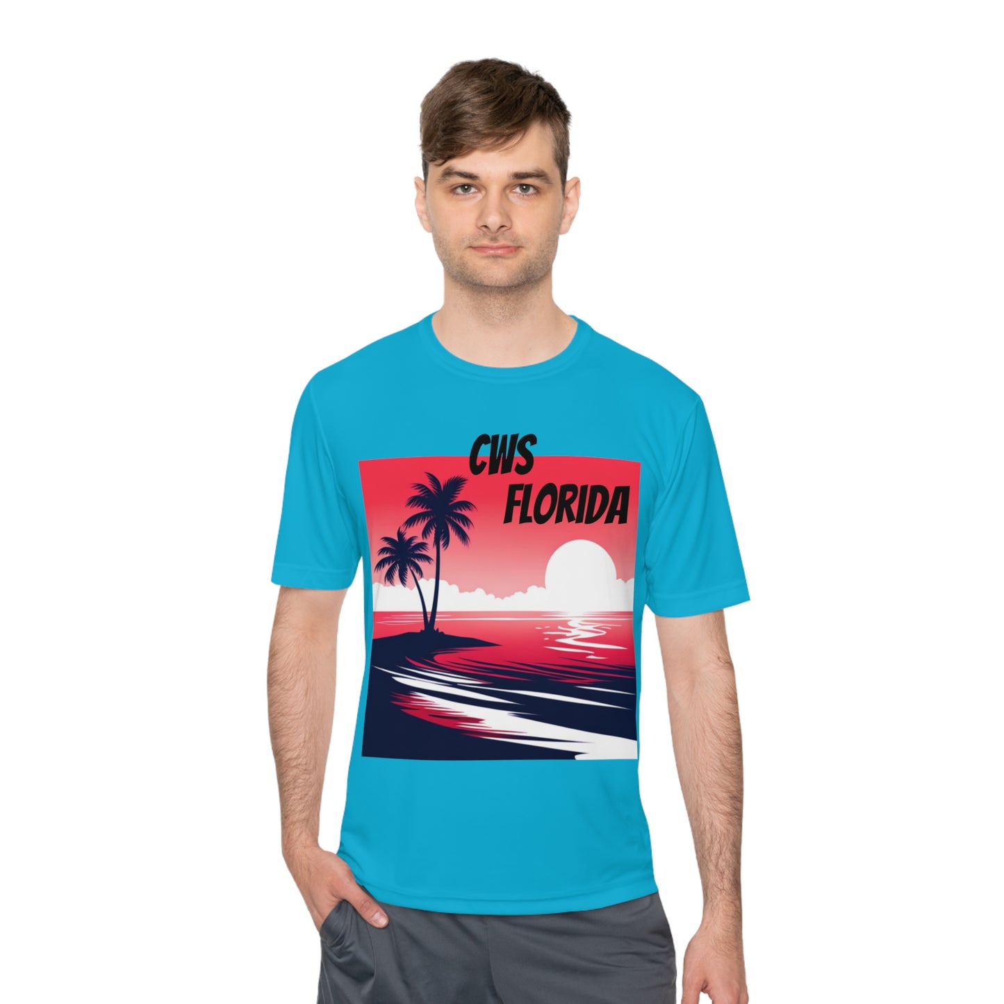 CWS Florida Sunset Unisex Moisture Wicking Tee By Cozy Winter Store (ships within USA only)