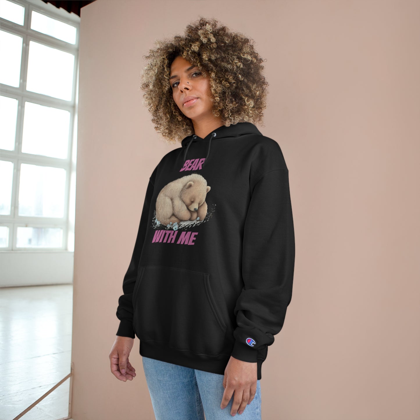 CWS Cozy Hoodie " Bear With Me" Champion Hoodie By Cozy Winter Store