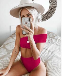 Irregular high waist bikini