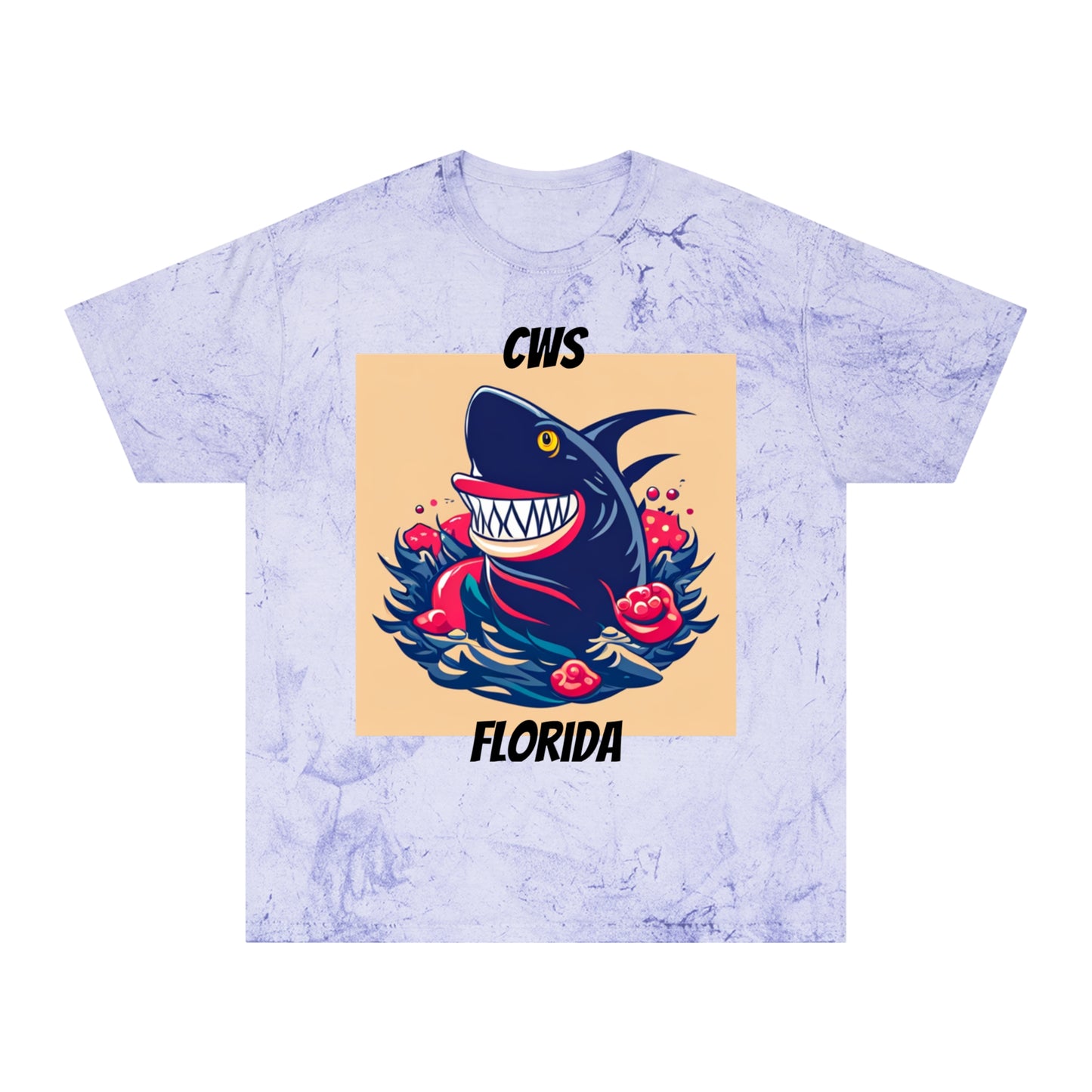 CWS Florida Shark Unisex Color Blast T-Shirt By Cozy Winter Store (ships within USA only)