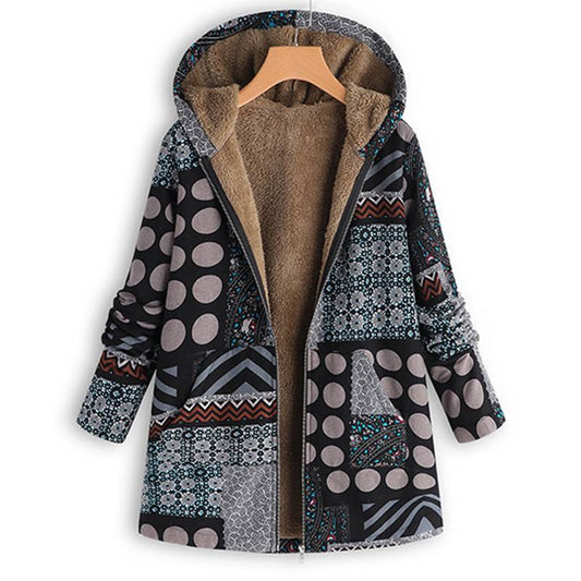 Printed casual warm jacket