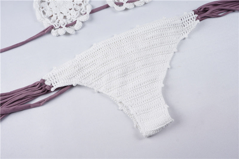 Bikini European And American Knitted Swimsuit Hot Drill