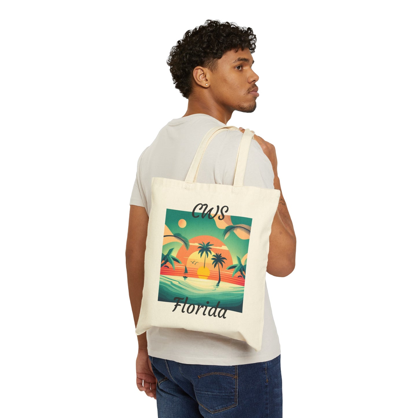 CWS Florida Cotton Canvas Tote Bag By Cozy Winter Store ( ships within USA only)