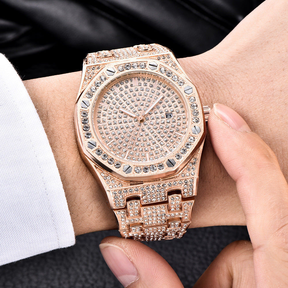 Fashion alloy steel belt quartz watch