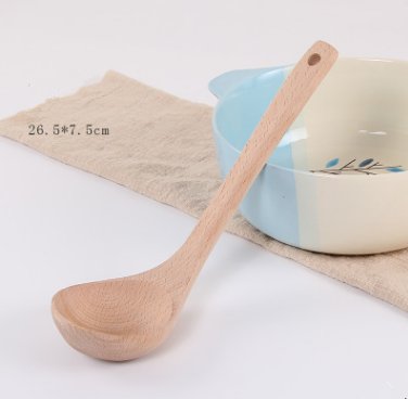 Unpainted wooden shovel wooden spoon non-stick special shredder long handle spoon