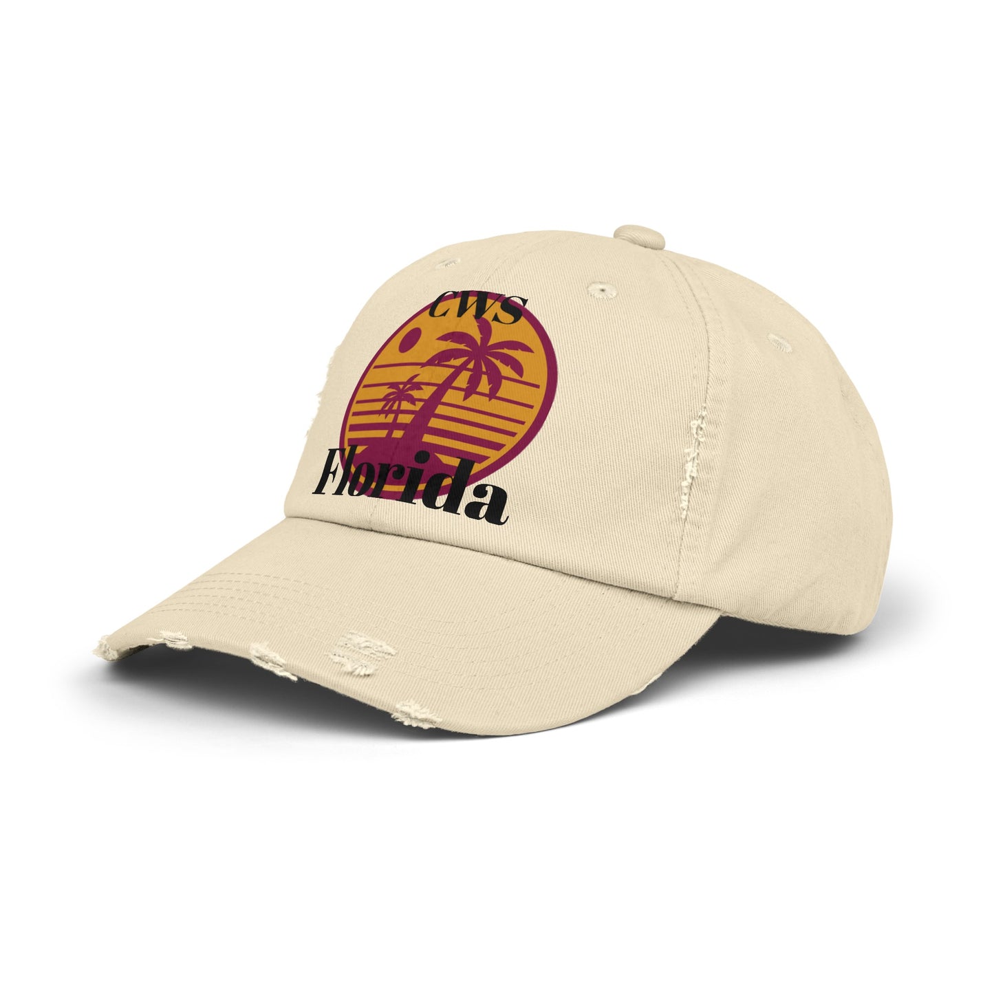 CWS Florida Unisex Distressed Cap By Cozy Winter Store (ships within USA only)