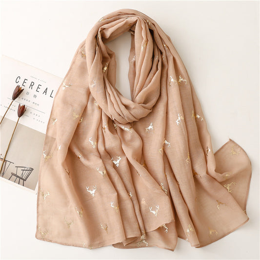 Fresh Warm Warm Wind Voile Cotton And Linen Feel Scarf