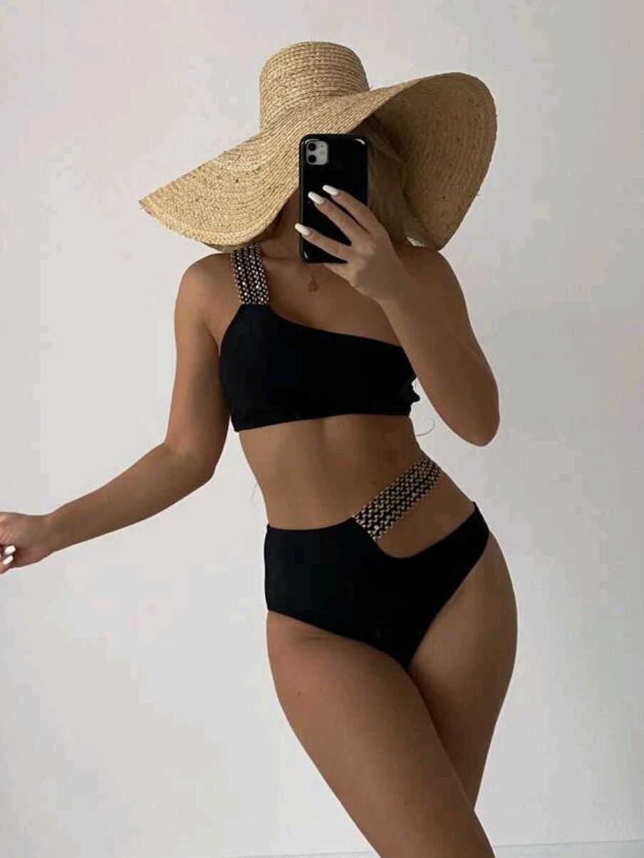 New Ladies High Waist Split Bikini Swimsuit