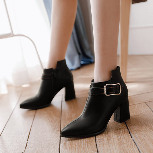 Step out in style with LunaBuckle Boots—chic and versatile, the perfect fusion of fashion and functionality with a trendy belt buckle.