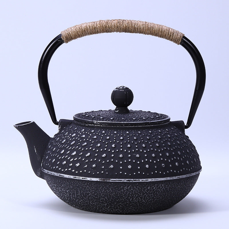 Cast Iron Teapot Peony Teapot Boiling Teapot Pig Iron Teapot Uncoated Tea Set