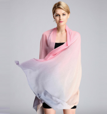 Gradient ring velvet cashmere shawl