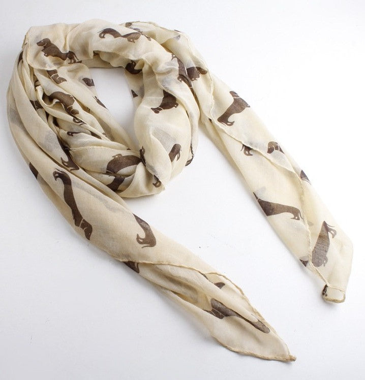 Printed animal print shawl scarf