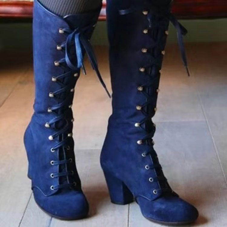 Front lace-up rider boots