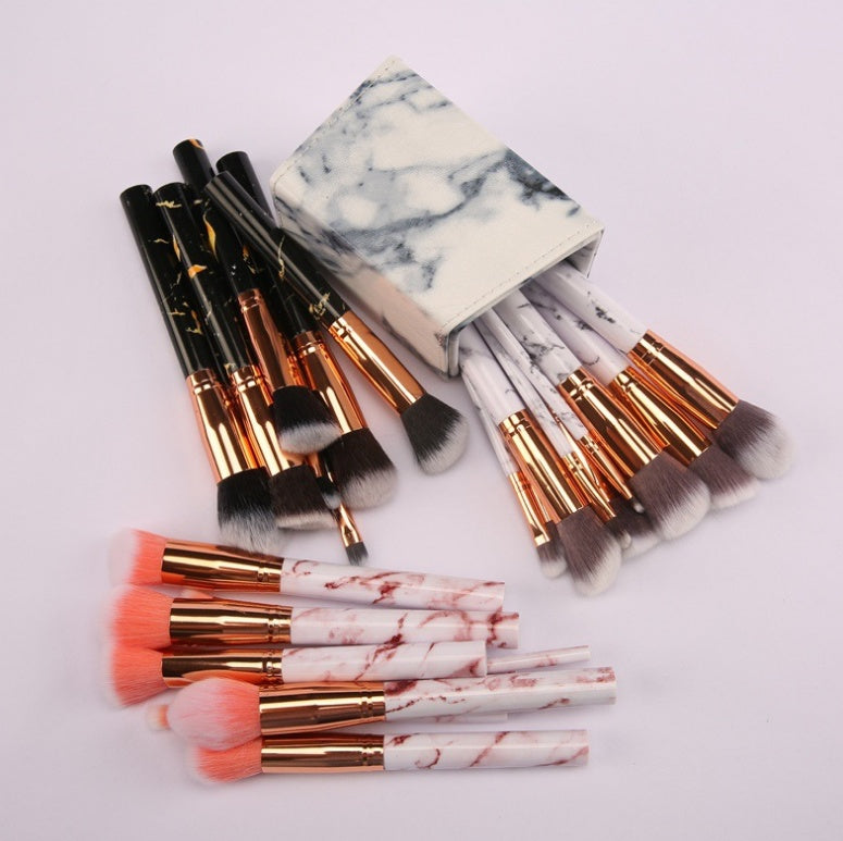 10 marble makeup brush sets, beauty tools, blush, eye shadow, face modification, 5 big 5 small explosions.