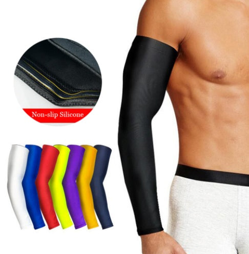 1Pcs Breathable Quick Dry UV Protection Running Arm Sleeves Basketball Elbow Pad Fitness Armguards Sports Cycling Arm Warmers