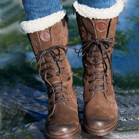 Introducing XCozy Thermal Mid-Tube Cotton Boots—cross-strap style for warmth and fashion in every winter step.