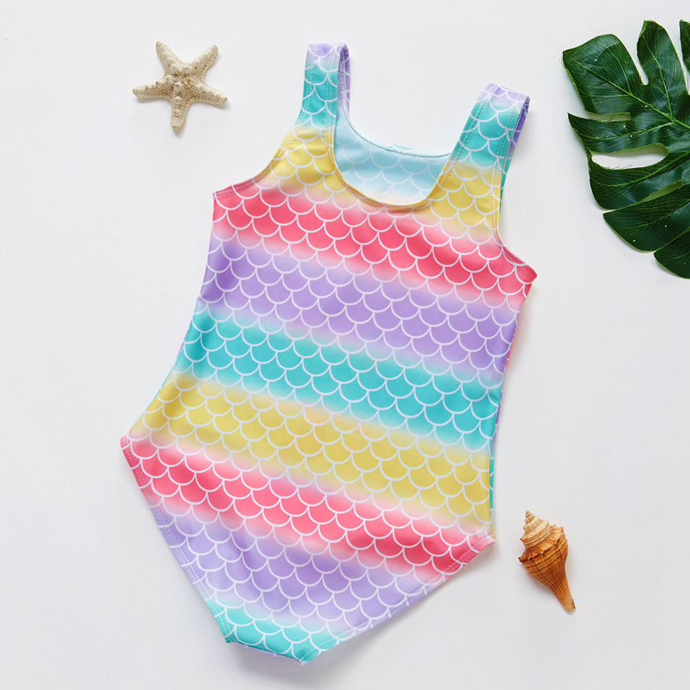 Fashion cute mermaid girls one-piece swimsuit suit