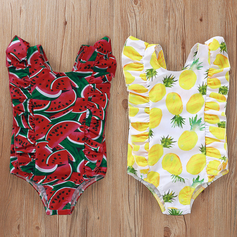 Printed Sleeve One-Piece Swimsuit