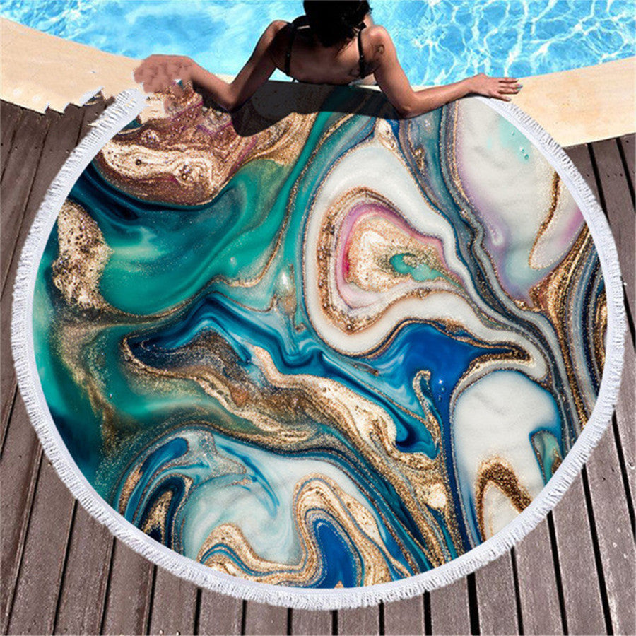 Marbling beach towel