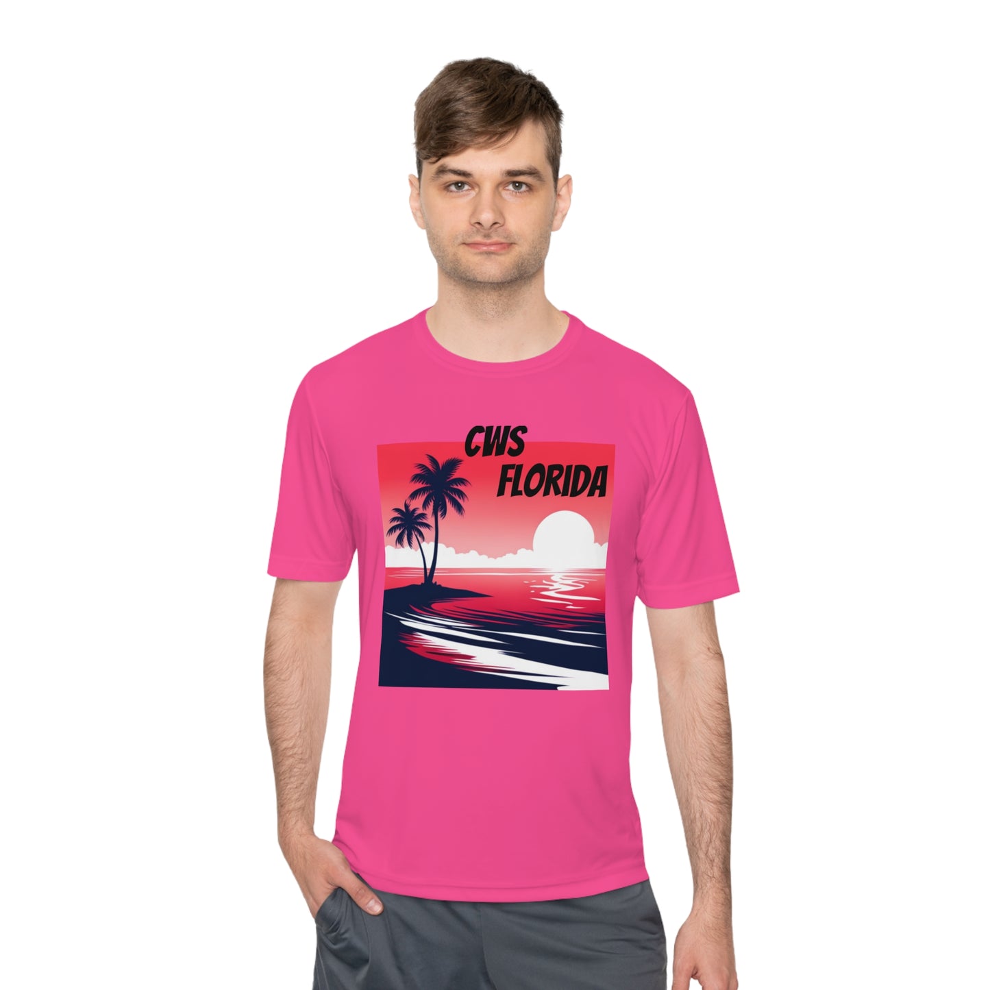 CWS Florida Sunset Unisex Moisture Wicking Tee By Cozy Winter Store (ships within USA only)