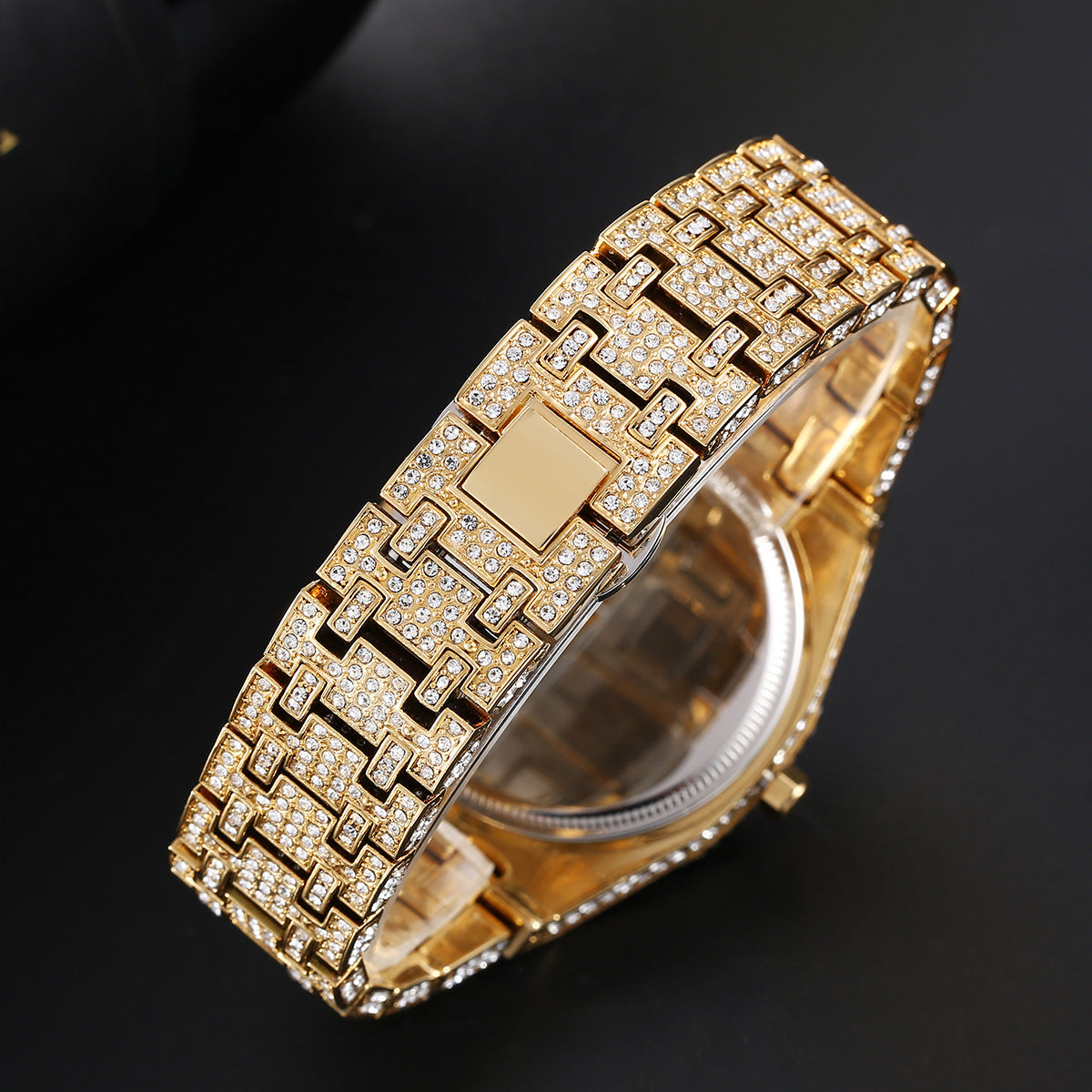 Fashion Rap Ice Hip Hop Volldiamant großes Zifferblatt Quarz Herrenuhr