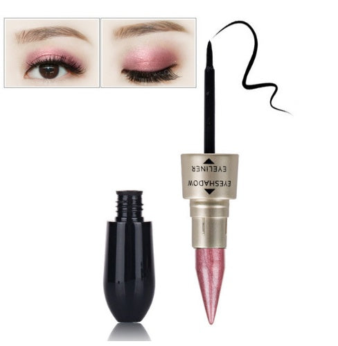 Double head six color eyeshadow black eyeliner