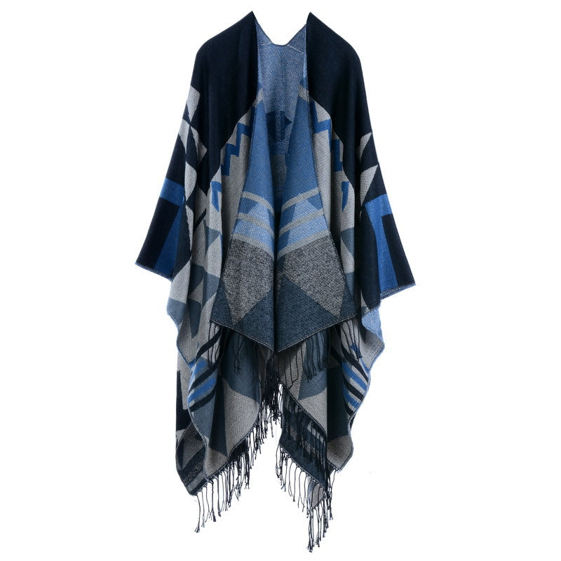 Travel split shawl cloak