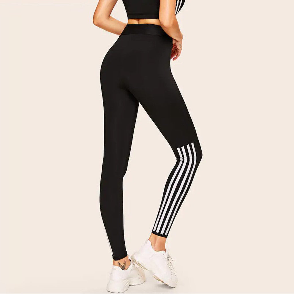 Fashionable white pull-down ladies yoga sports leggings