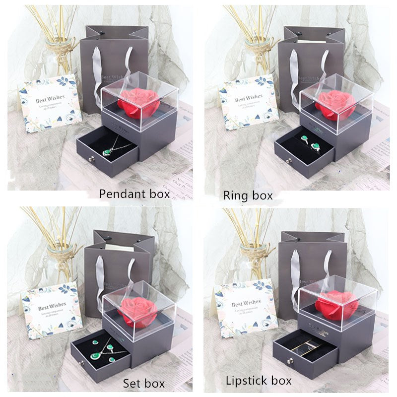 Pudełko na prezent z wiecznym kwiatem Naszyjnik na kolczyki Pudełko na zawieszkę Pudełko na pierścionek dla pary