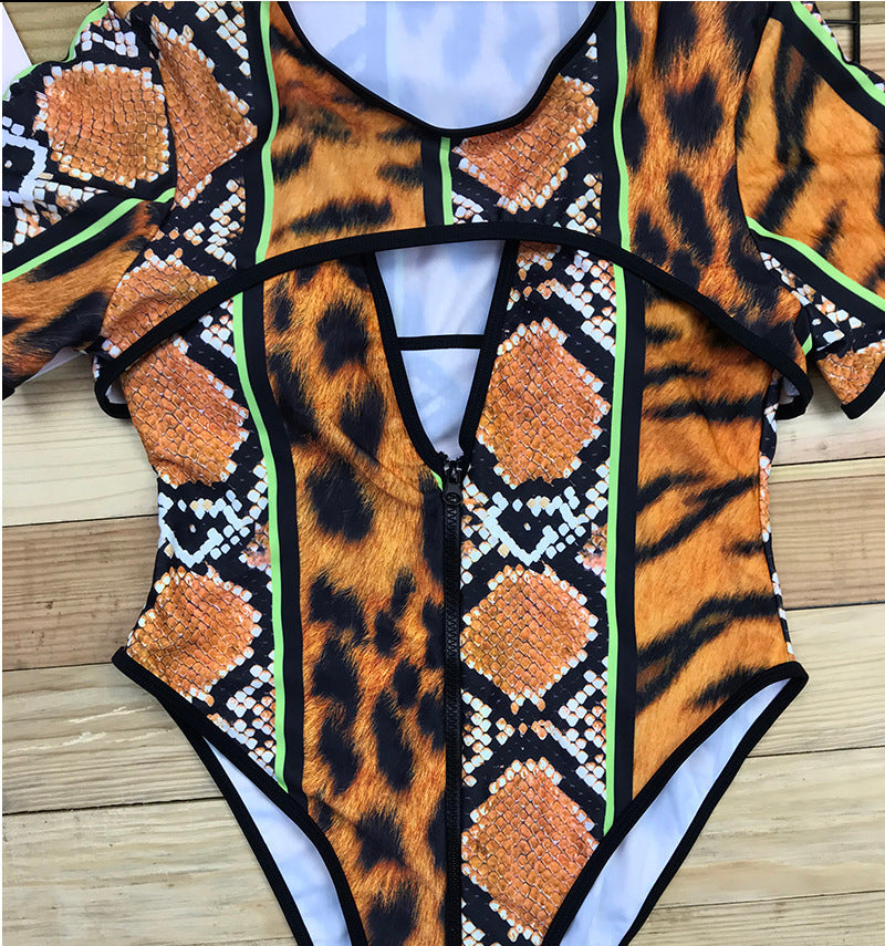 Women's printed one-piece swimsuit