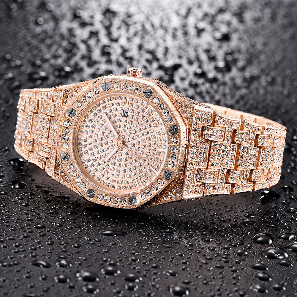 Fashion alloy steel belt quartz watch