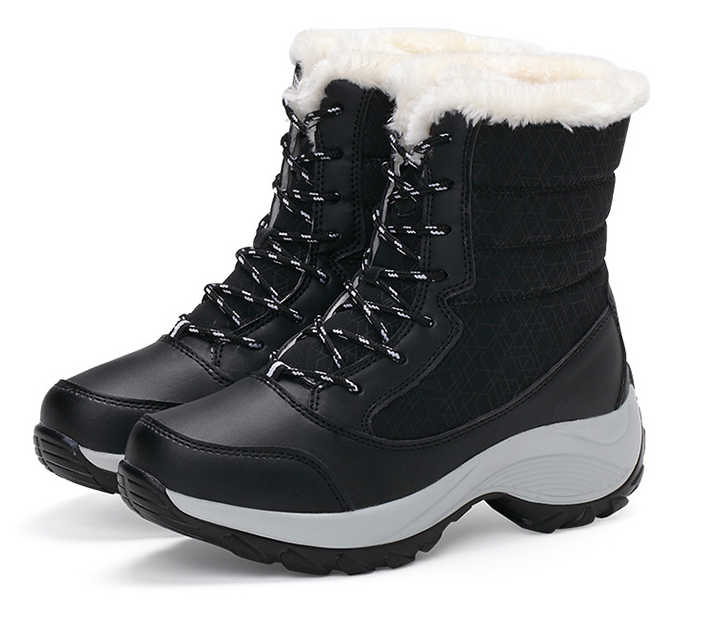 Snow Boots Female High To Help Waterproof Ladies Cotton Shoes Boots Plus Velvet Shoes