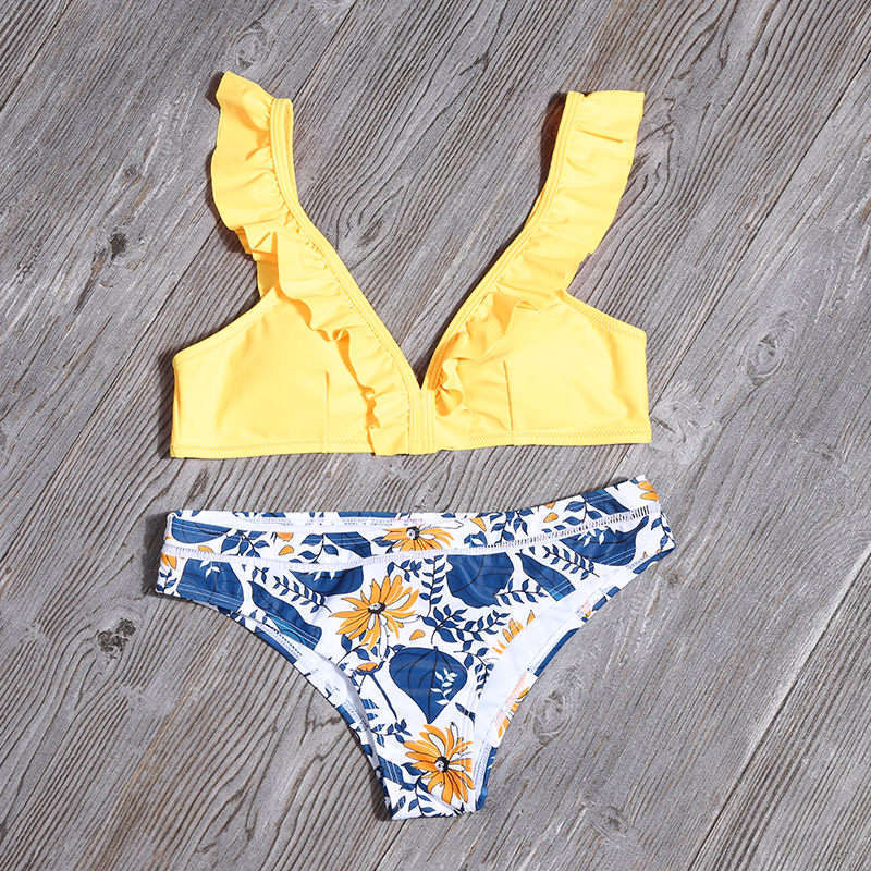 Ruffled split bikini