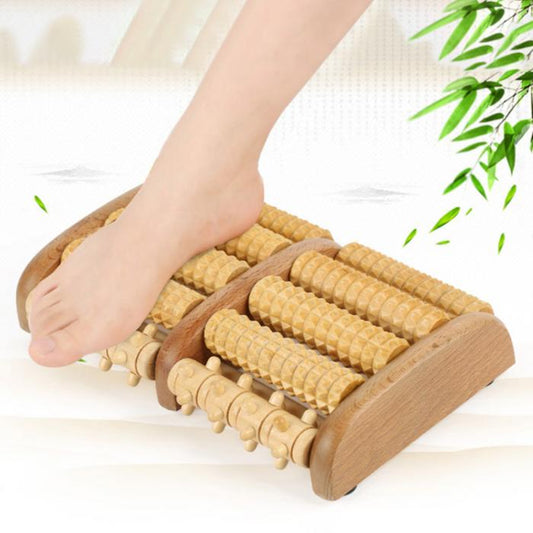 Neu Dual Holz Fuß Massager Roller Lindert Plantarfasziitis Ferse Bogen Schmerzen Stress Relief