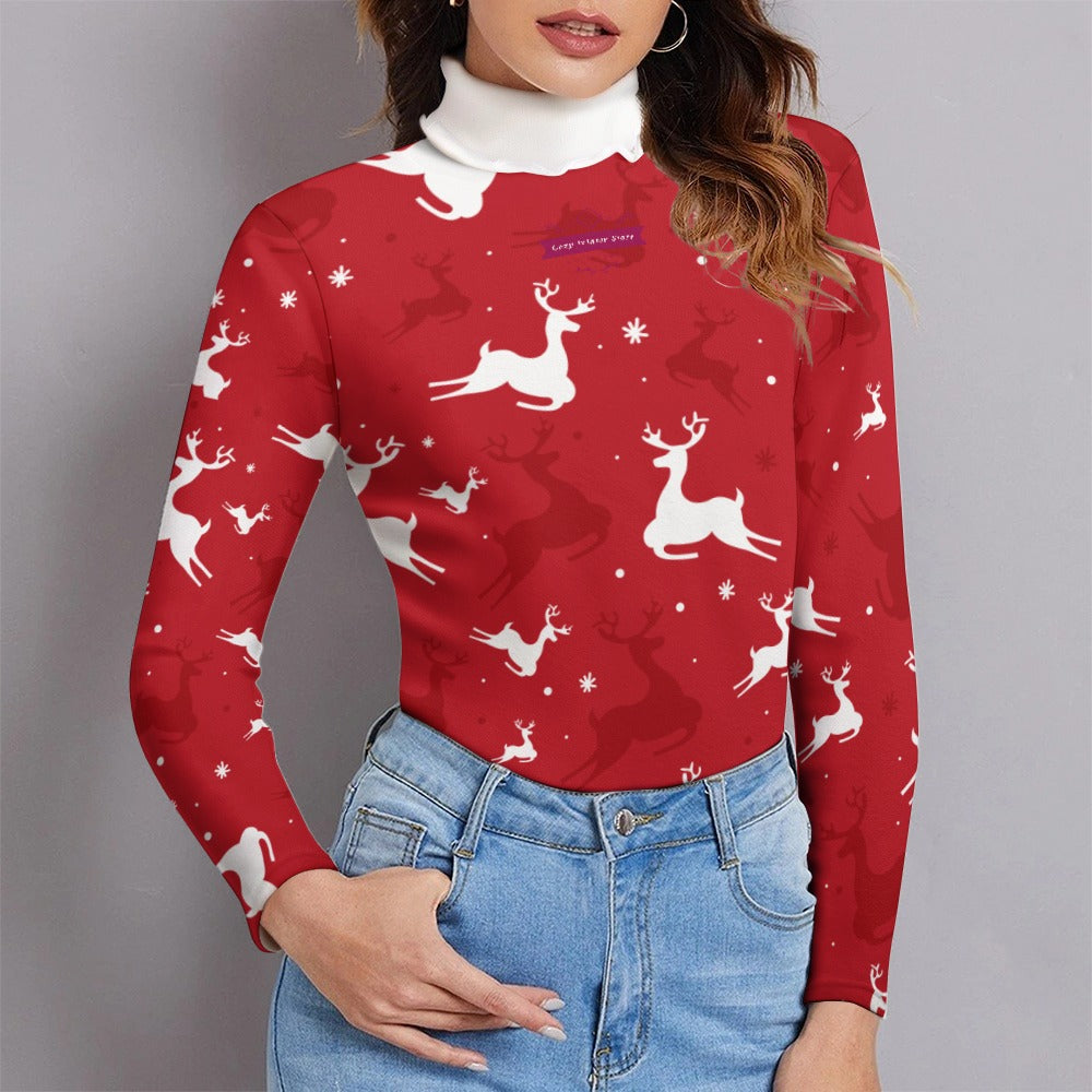 CWS Cozy Sweaters Women's Long Sleeve Lapel Sweater Festive Christmas Style by Cozy WInter Store