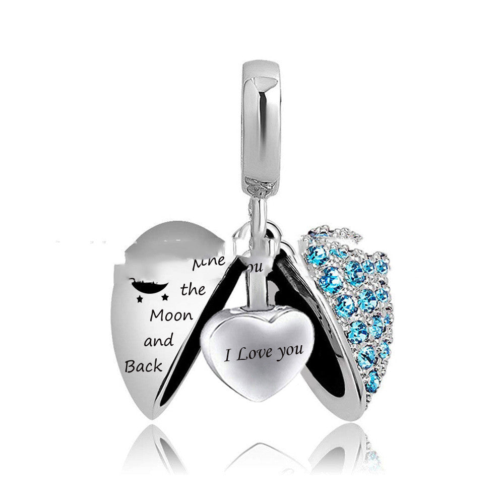 Essence Elysium: Wing Heart Stainless Steel Perfume Pendant.