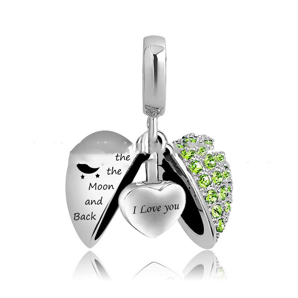 Essence Elysium: Wing Heart Stainless Steel Perfume Pendant.