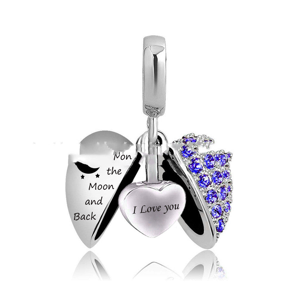 Essence Elysium: Wing Heart Stainless Steel Perfume Pendant.