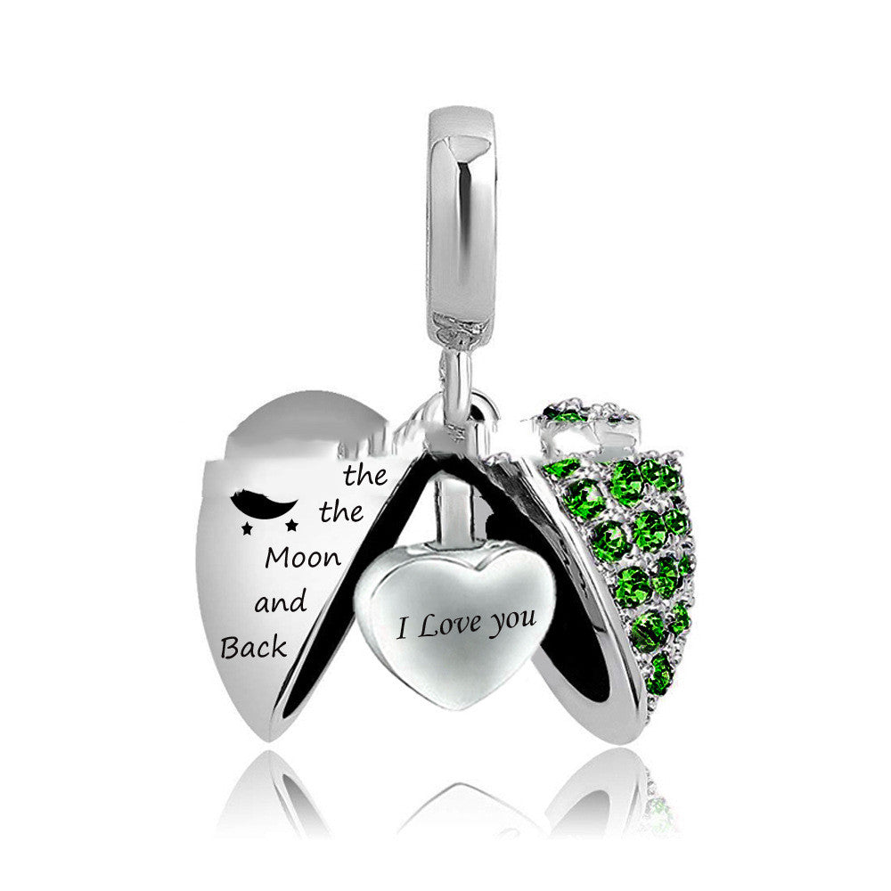 Essence Elysium: Wing Heart Stainless Steel Perfume Pendant.