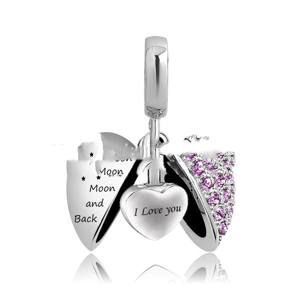 Essence Elysium: Wing Heart Stainless Steel Perfume Pendant.