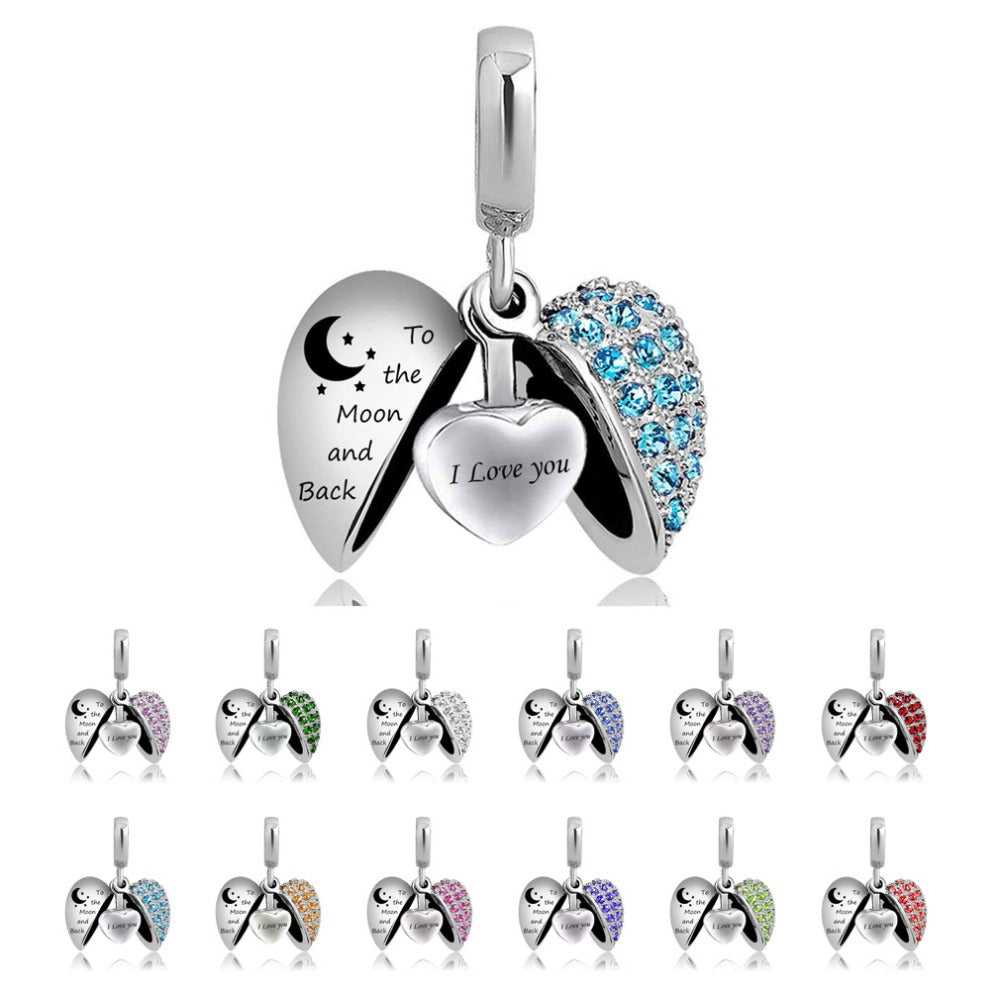 Essence Elysium: Wing Heart Stainless Steel Perfume Pendant.