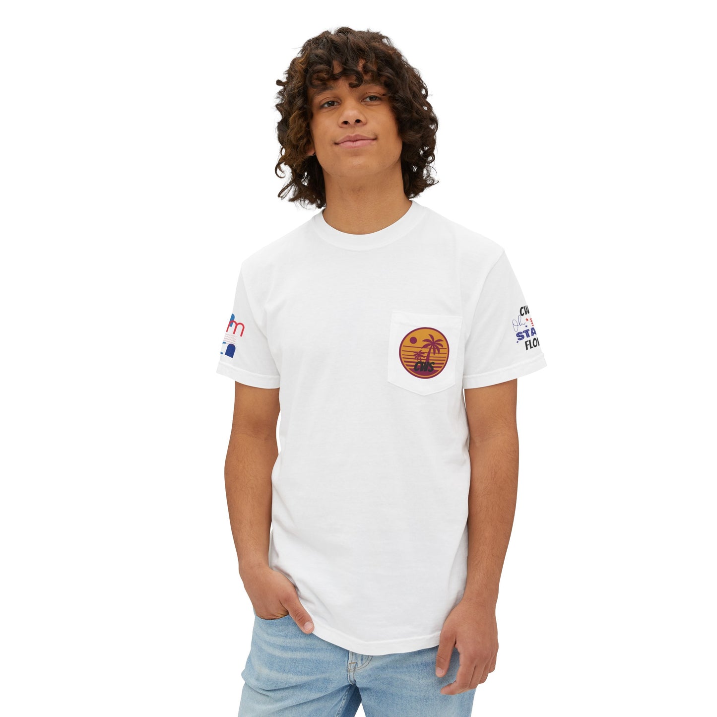 CWS Florida Vamos A La Playa Unisex-T-Shirt mit stückgefärbter Tasche von Cozy Winter Store (Versand nur innerhalb der USA)