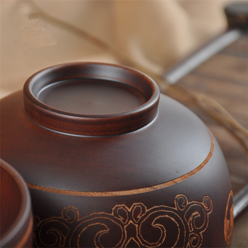 Inner Mongolia Craft Bowl Mongolian Tableware Wooden Bowl