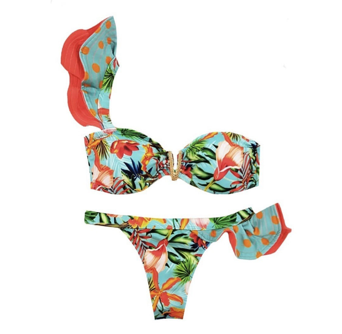 Flash Print Bikini Ladies Swimsuit  Back Swimwear