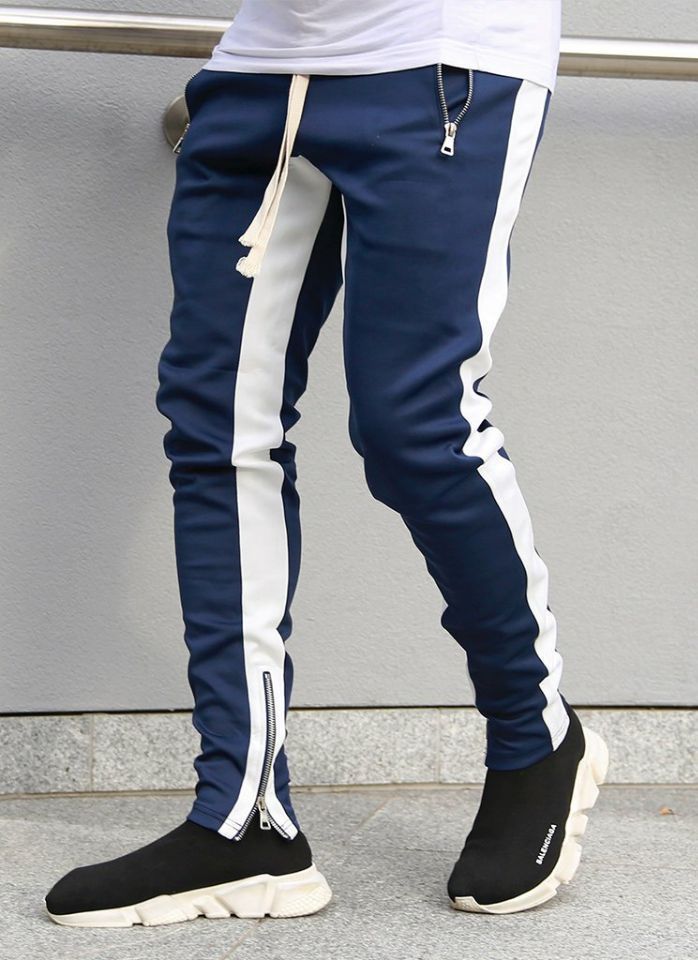 FOG Bibb with uniform pants pants trousers inside zipper retro color stripe men's casual pants