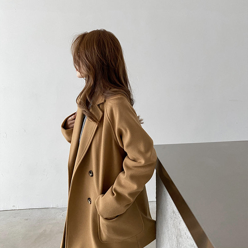 Neuer High-End-Temperament-Wollmantel-Trenchcoat