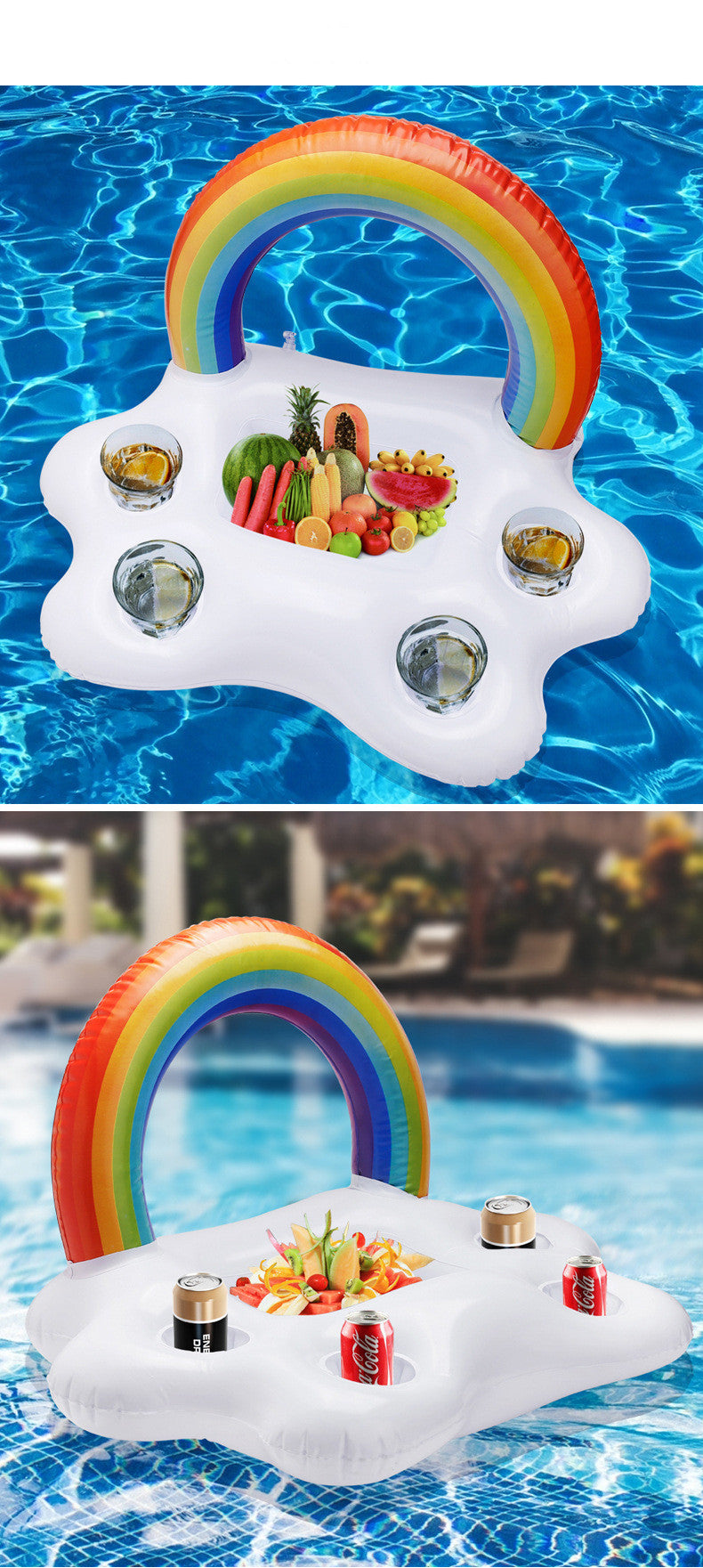 Water Inflatable Rainbow Toy Cup Holder