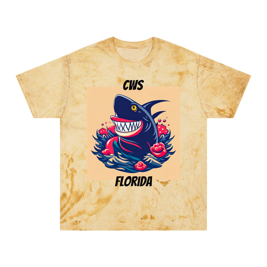 CWS Florida Shark Unisex Color Blast T-Shirt By Cozy Winter Store (ships within USA only)