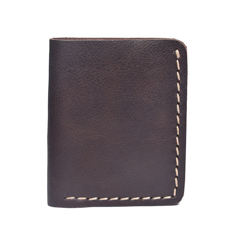 Vintage Crazy Horse Leather Short Wallet